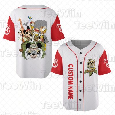 Personalize Mickey And Friends Safari, Custom Name Disney Kid Youth Princess Birthday Gift, Disney Baseball Jersey Outfits, Disney Fans