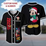 Custom Disney Mickey Christmas Baseball Jersey Shirt