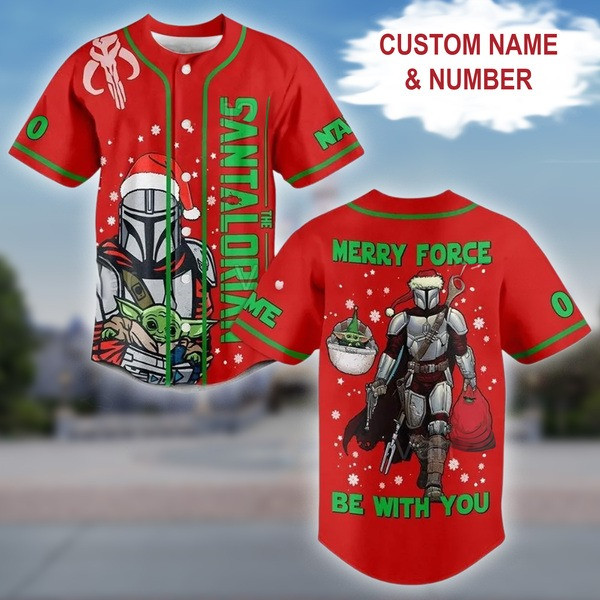 Personalized Star Wars Christmas Jersey, Darth Vader Christmas Baseball Shirt