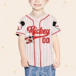 Personalize Disney Mickey Play Baseball Red Custom Kid Youth Adult Disney Jersey, Baseball Jersey, Mickey Mouse Jersey, Gift For Disney Fans