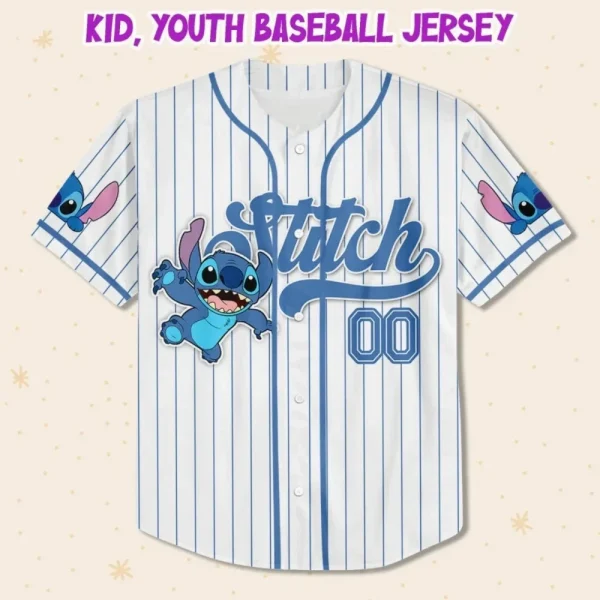 Custom Disney Lilo And Stitch Stitch Baseball, Custom Kid Youth Adult Disney Jersey, Disney Baseball Jersey, Stitch Birthday Gift Stitch Fan