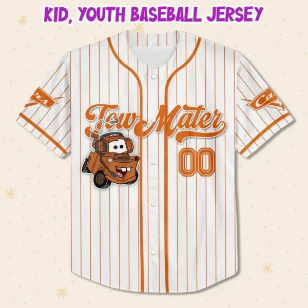 Custom Disney Cars Lightning Tow Mater Baseball, Custom Cars Baseball Jersey Team, Personalized Disney Baseball Team Outfit, Cars Land Tee