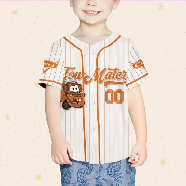 Custom Disney Cars Lightning Tow Mater Baseball, Custom Cars Baseball Jersey Team, Personalized Disney Baseball Team Outfit, Cars Land Tee