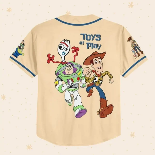 Personalize Toy Story Toys At Play Custom Kids, Youth, Adult Disney Baseball Jersey Sports Outfits Cute Gifts For Fans Disney