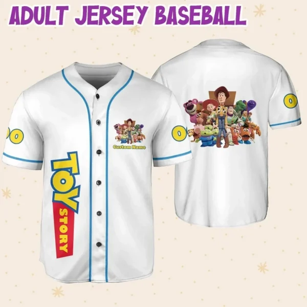 Personalize Toy Story Team Custom Kids, Youth, Adult Disney Baseball Jersey Sports Outfits Cute Gifts For Fans Disney