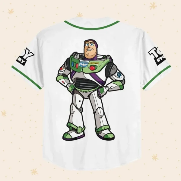 Personalize Buzz Lightyear Space Buzz Green White Dark Custom Kids, Youth, Adult 3D Disney Baseball Jersey Outfits Cute Gift For Fans Disney