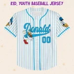 Personalize Disney Donald Duck Baseball Custom Kid Youth Adult Disney Jersey Donald Duck Jersey, Disney Baseball Jersey Gift For Disney Fans