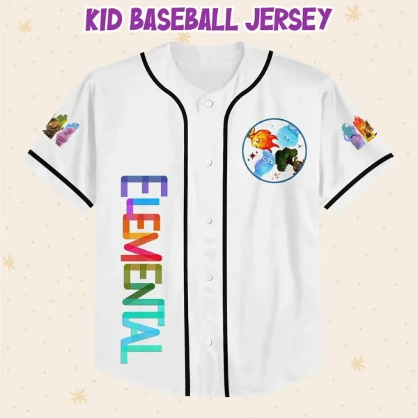 Personalize Disney Pixar Elenmental Mickey Head Jersey, Custom Disney Jersey, Pixar Elemental, Disney Family Shirt, Disneyworld Shirts