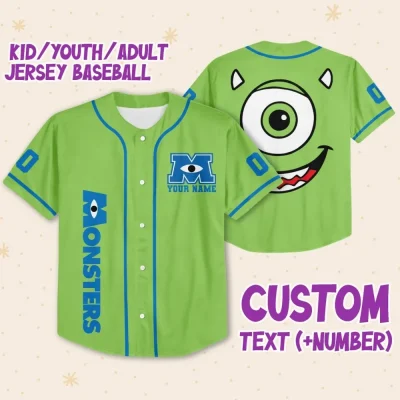 Jersey Mike Custom Kids, Youth, Adult Disney Baseball Jersey Sports Outfits Cute Gifts For Fans Disney