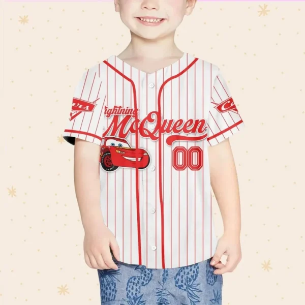 Custom Disney Cars Lightning Mcqueen Baseball, Custom Cars Baseball Jersey Team, Personalized Disney Baseball Team Outfit, Cars Land Tee