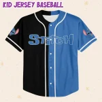 Personalize Stitch Black Blue Horizontal Text Custom Kids, Youth, Adult Disney Baseball Jersey Sports Cute Gifts For Fans Disney