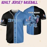 Personalize Stitch Black Blue Horizontal Text Custom Kids, Youth, Adult Disney Baseball Jersey Sports Cute Gifts For Fans Disney