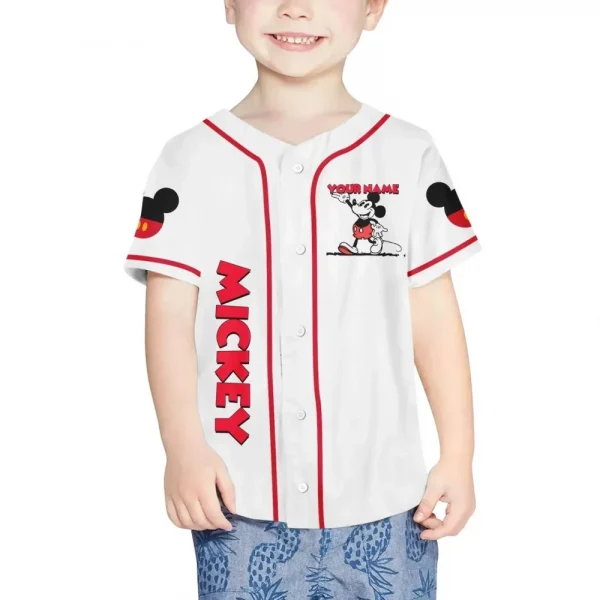 Personalize Jersey Mickey Lucky Custom Kids, Youth, Adult Disney Baseball Jersey Sports Outfits Cute Gifts For Fans Disney