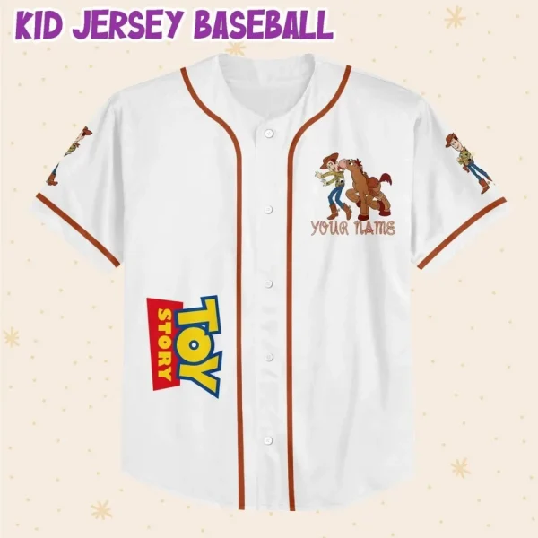 Personalize Toy Story Woody Sheriff Custom Kids, Youth, Adult Disney Baseball Jersey Sports Outfits Cute Gifts For Fans Disney