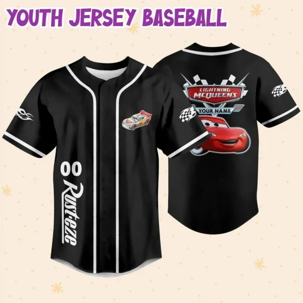 Personalize Light Mcqueen Speed Custom Kids, Youth, Adult 3D All Over Print Baseball Jersey Sports Outfits Cute Gifts For Fans Disney