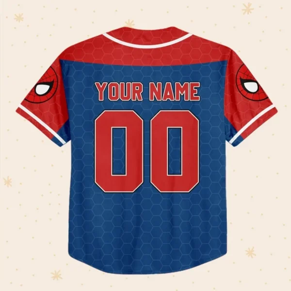 Personalize Disney Spider Man Blue And Red, Custom Kid Youth Adult Disney Jersey Spider Man Jersey, Baseball Jersey, Gift For Disney Fans