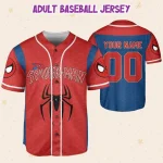 Personalize Disney Spider Man Blue And Red, Custom Kid Youth Adult Disney Jersey Spider Man Jersey, Baseball Jersey, Gift For Disney Fans