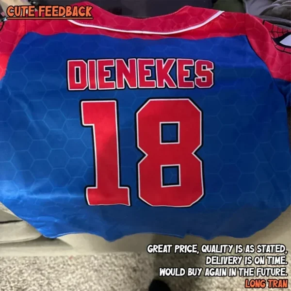 Personalize Disney Spider Man Blue And Red, Custom Kid Youth Adult Disney Jersey Spider Man Jersey, Baseball Jersey, Gift For Disney Fans