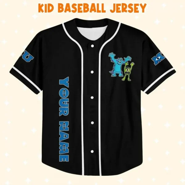 Personalize Monsters Inc Retro Monsters University Custom Kids, Youth, Adult Disney Baseball Jersey Sports Gifts For Fans Disney