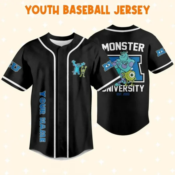 Personalize Monsters Inc Retro Monsters University Custom Kids, Youth, Adult Disney Baseball Jersey Sports Gifts For Fans Disney