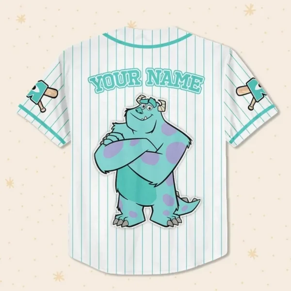 Custom Disney Monster Inc James Sullivan Baseball, Custom Kids Youth Adult Disney Baseball Jersey Sports Gift For Fan Disney Family Matching