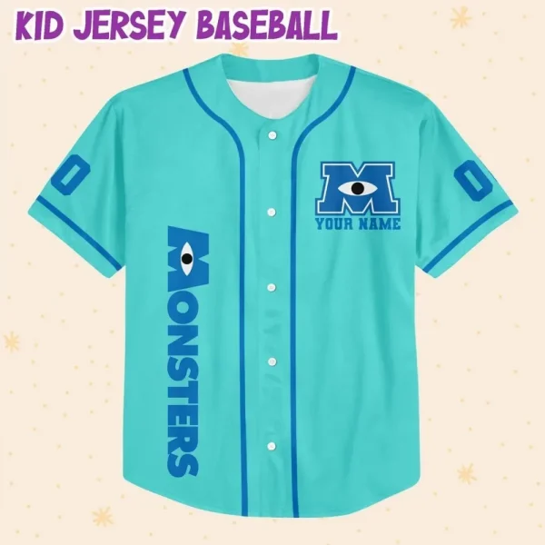 Jersey Sully Head Custom Kids, Youth, Adult Disney Baseball Jersey Sports Outfits Cute Gifts For Fans Disney