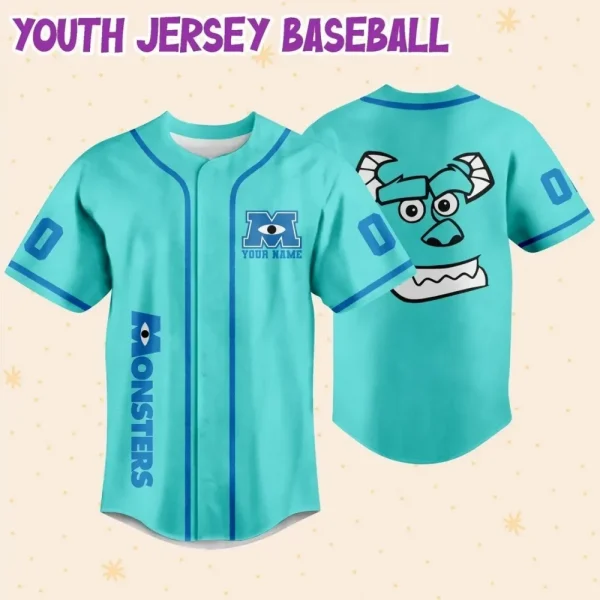 Jersey Sully Head Custom Kids, Youth, Adult Disney Baseball Jersey Sports Outfits Cute Gifts For Fans Disney