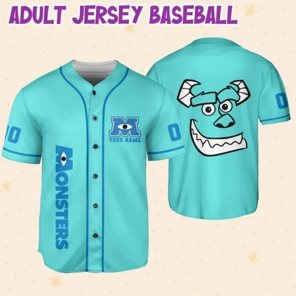 Jersey Sully Head Custom Kids, Youth, Adult Disney Baseball Jersey Sports Outfits Cute Gifts For Fans Disney