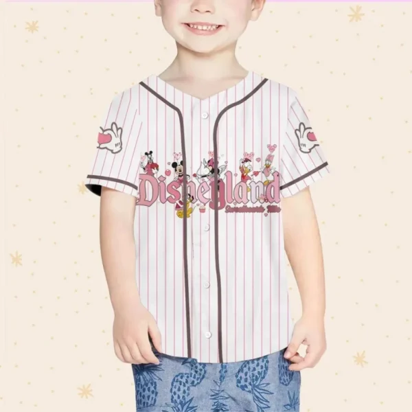Personalize Disney Mickey Friends Disneyland Happy Valentine'S Day, Personalize Disney Custom Kid Youth Adult Disney Jersey Disney Valentine