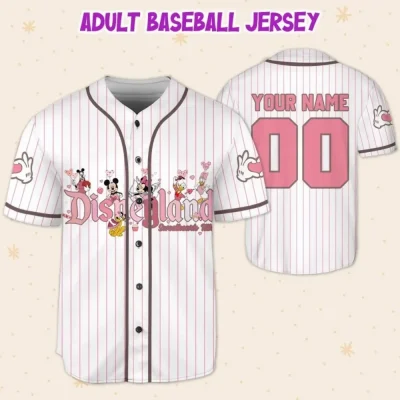 Personalize Disney Mickey Friends Disneyland Happy Valentine'S Day, Personalize Disney Custom Kid Youth Adult Disney Jersey Disney Valentine