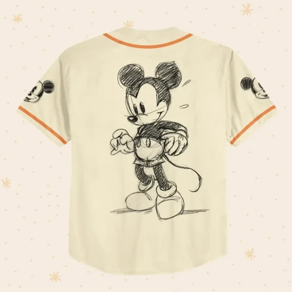 Personalize Mickey Classic Sketup Custom Kids, Youth, Adult Disney Baseball Jersey Sports Outfits Cute Gifts For Fans Disney
