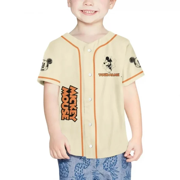 Personalize Mickey Classic Sketup Custom Kids, Youth, Adult Disney Baseball Jersey Sports Outfits Cute Gifts For Fans Disney