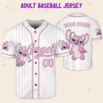 Custom Disney Lilo And Stitch Angel Baseball, Custom Kid Youth Adult Disney Jersey, Disney Baseball Jersey, Stitch Birthday Gift Stitch Fan