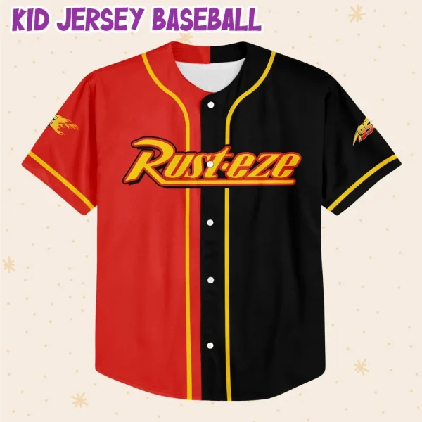 Personalize Lightning Mcqueen Red Black Horizontal Text Custom Kids Youth Adult 3D Disney Baseball Jersey Outfits Cute Gifts For Fans Disney