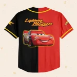 Personalize Lightning Mcqueen Red Black Horizontal Text Custom Kids Youth Adult 3D Disney Baseball Jersey Outfits Cute Gifts For Fans Disney
