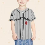 Personalize Spiderman Striped Black, Custom Kid Youth Adult Disney Jersey Spider Man Jersey, Baseball Jersey, Gift For Disney Fans