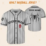 Personalize Spiderman Striped Black, Custom Kid Youth Adult Disney Jersey Spider Man Jersey, Baseball Jersey, Gift For Disney Fans