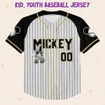 Personalize Disney Mickey Black Grey Color Custom Disney Jersey, Mickey Mouse Jersey, Disney Baseball Jersey, Gift For Kids, Youth, Adults