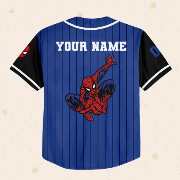 Personalize Spiderman Superhero Awesome Blue, Custom Kid Youth Adult Disney Jersey Spider Man Jersey, Baseball Jersey, Gift For Disney Fans