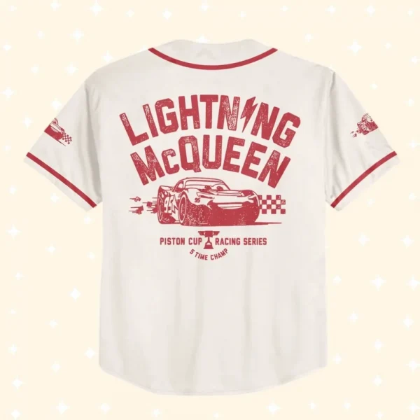 Personalize Cars Lightning Mcqueen Piston Cup Racing Series, Custom Kids, Youth, Adult Disney Baseball Jersey Sports Cute Gifts For Fans