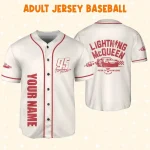 Personalize Cars Lightning Mcqueen Piston Cup Racing Series, Custom Kids, Youth, Adult Disney Baseball Jersey Sports Cute Gifts For Fans
