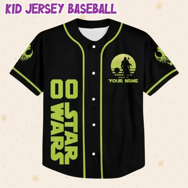 Personalize Star War Yoda Cute Custom Kids, Youth, Adult Disney Baseball Jersey Sports Outfits Cute Gifts For Fans Disney