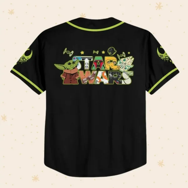 Personalize Star War Yoda Cute Custom Kids, Youth, Adult Disney Baseball Jersey Sports Outfits Cute Gifts For Fans Disney