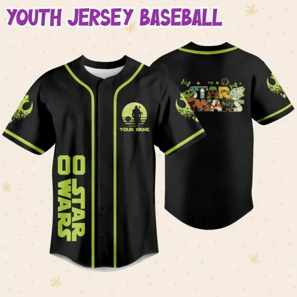 Personalize Star War Yoda Cute Custom Kids, Youth, Adult Disney Baseball Jersey Sports Outfits Cute Gifts For Fans Disney