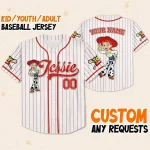 Custom Disney Toy Story Jessie Baseball, Custom Kids Youth Adult Disney Baseball Jersey Sports Outfit Cute Gift For Fan Disney Toy Story Fan