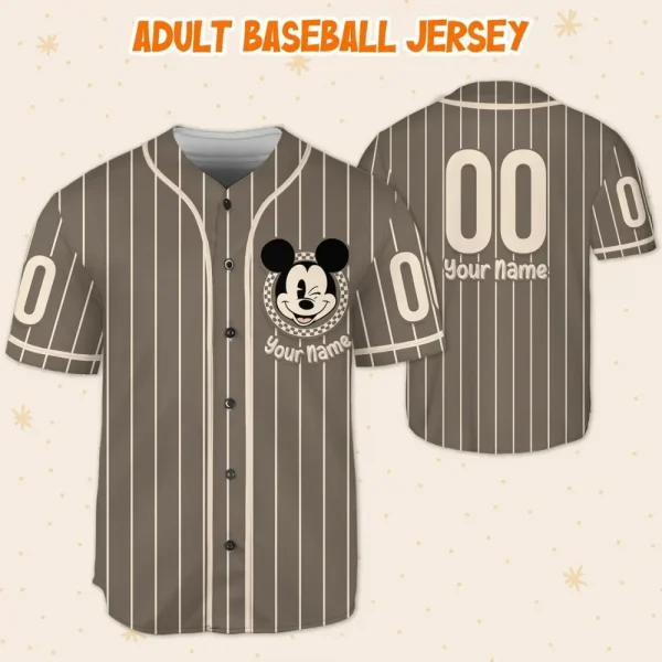 Personalize Retro Disney Mickey Jersey, Vintage Mickey Custom Name Custom Kid, Youth, Adult Disney Baseball Jersey Custom Disney Mickey Gift