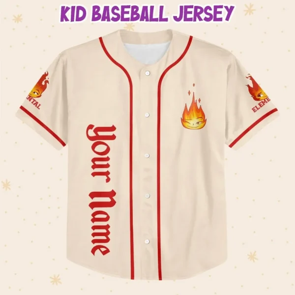 Personalize Disney Pixar Elenmental Ember Jersey, Custom Disney Jersey, Pixar Elemental, Disney Family Shirt, Disneyworld Shirts