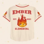 Personalize Disney Pixar Elenmental Ember Jersey, Custom Disney Jersey, Pixar Elemental, Disney Family Shirt, Disneyworld Shirts