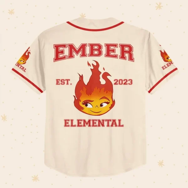 Personalize Disney Pixar Elenmental Ember Jersey, Custom Disney Jersey, Pixar Elemental, Disney Family Shirt, Disneyworld Shirts