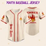 Personalize Disney Pixar Elenmental Ember Jersey, Custom Disney Jersey, Pixar Elemental, Disney Family Shirt, Disneyworld Shirts